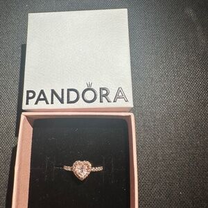 Pandora Sparkling Elevated Heart Ring size 5